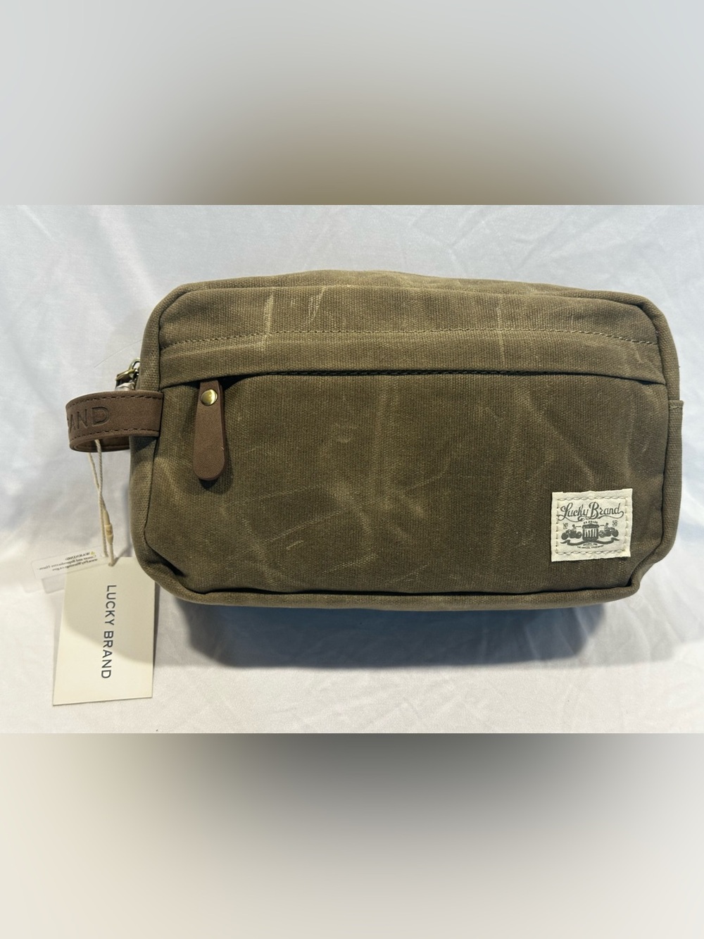 Lucky Brand Olive Green Canvas Toiletry Pouch